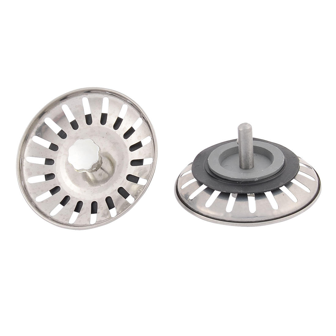 Unique Bargains Kitchen Bathroom Sink Drain Strainer Screen Stopper Metal Filter Basket 2PCS Unique Bargains Kitchen Bathroom Sink Drain Strainer Screen Stopper Metal Filter Basket 2PCS